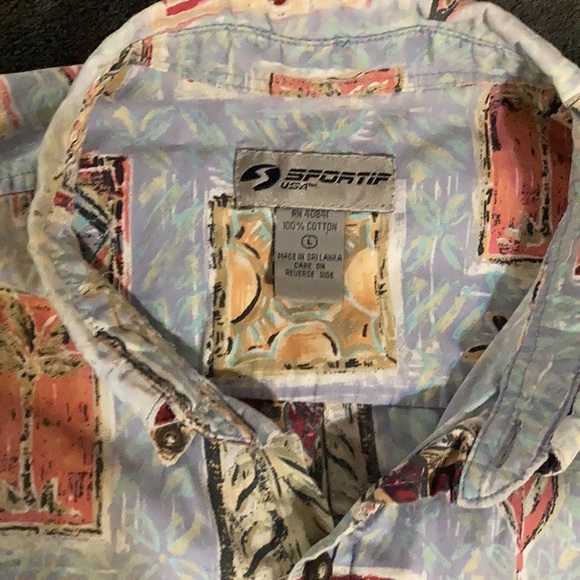 Sportif Brand Funky cool pattern short sleeve casual men’s button down - Picture 2 of 4